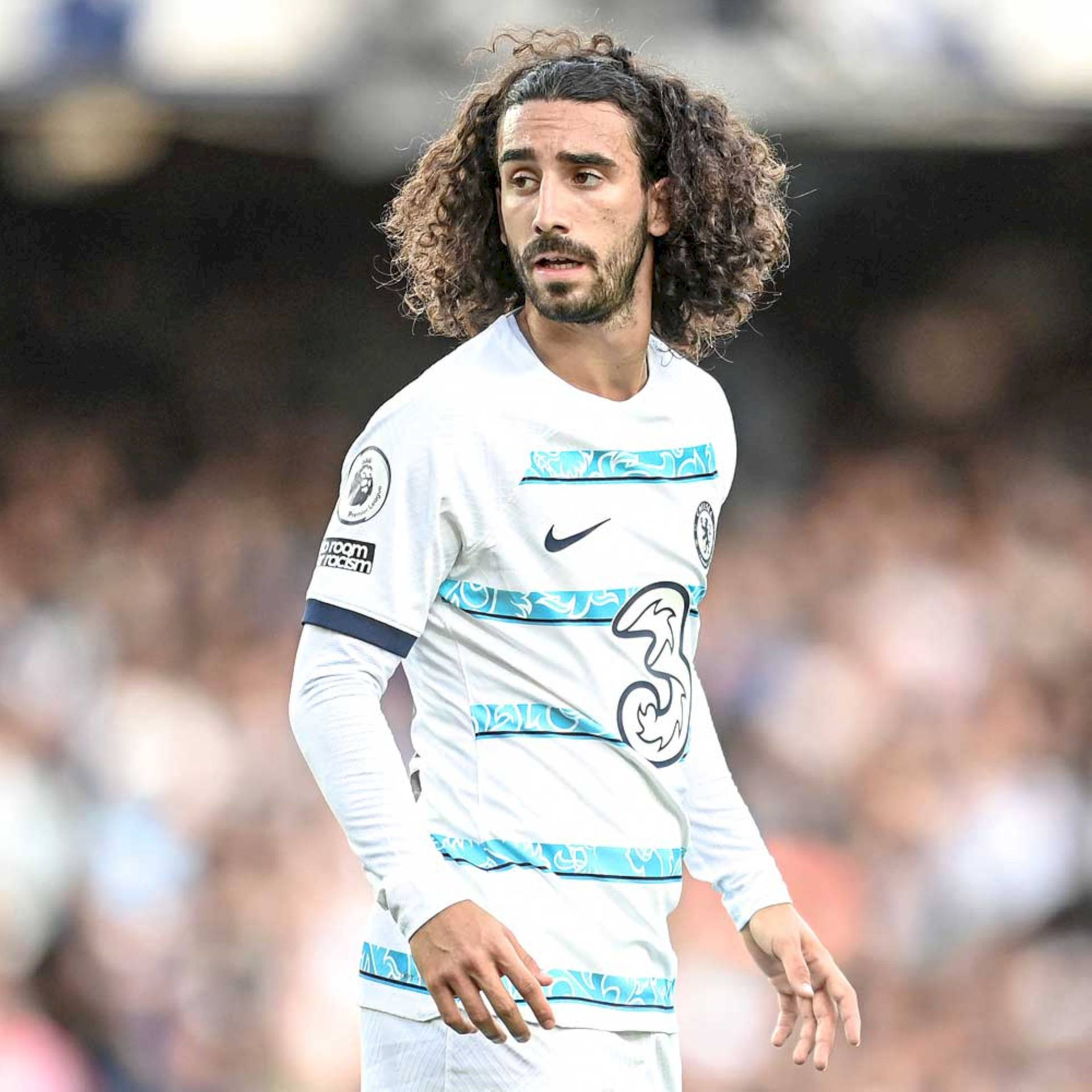 Football Superstar Marc Cucurella In Action On The Field Background