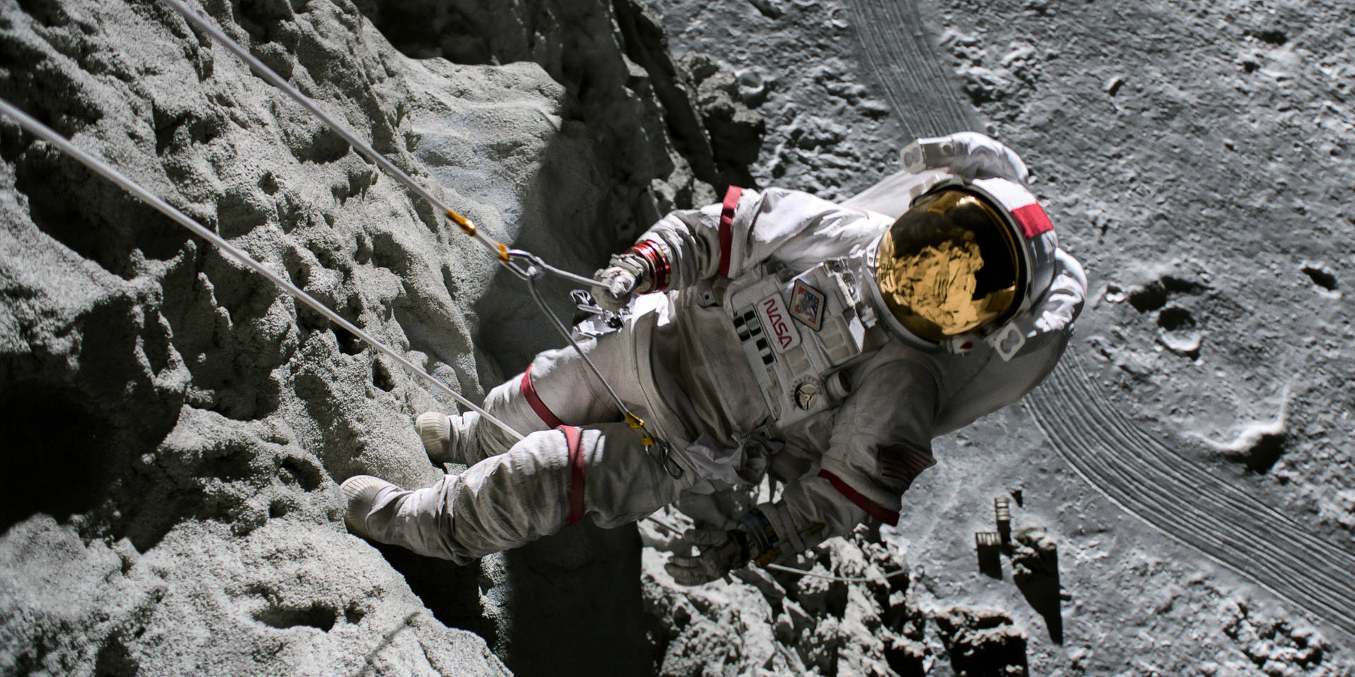 For All Mankind Moon Rock Climbing Background