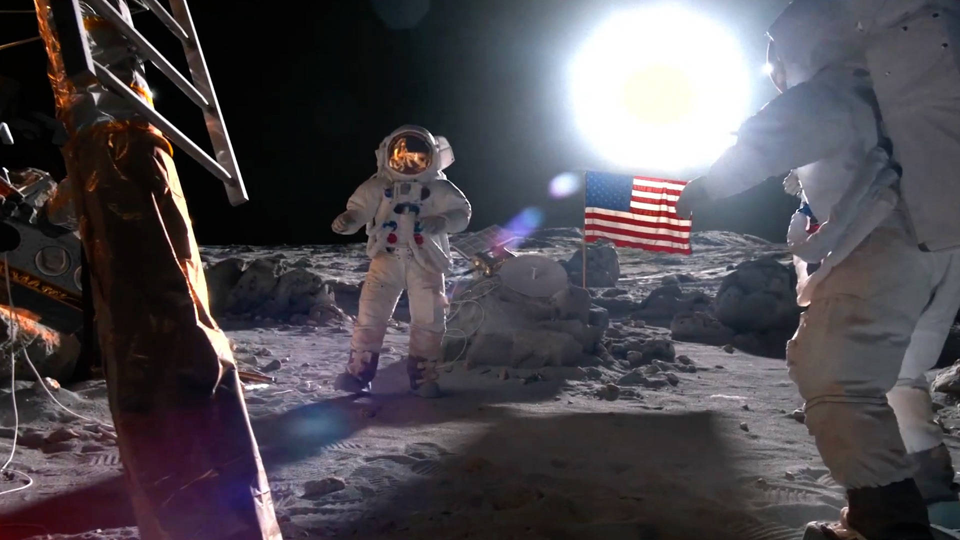 For All Mankind Usa Flag On Moon
