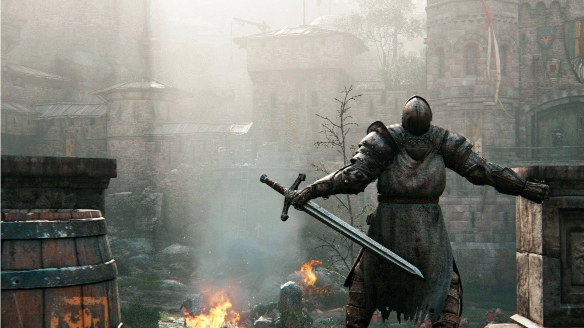 For Honor Game Knight Spreading Arms Background