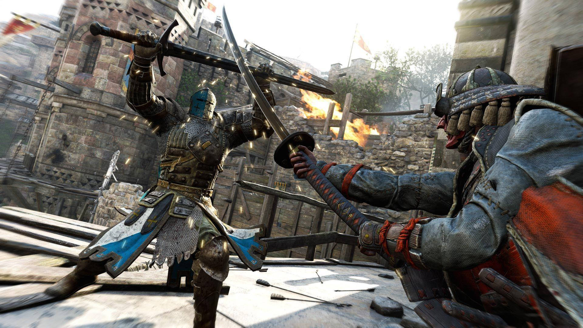 For Honor Game Warden Blocking Orochi's Sword