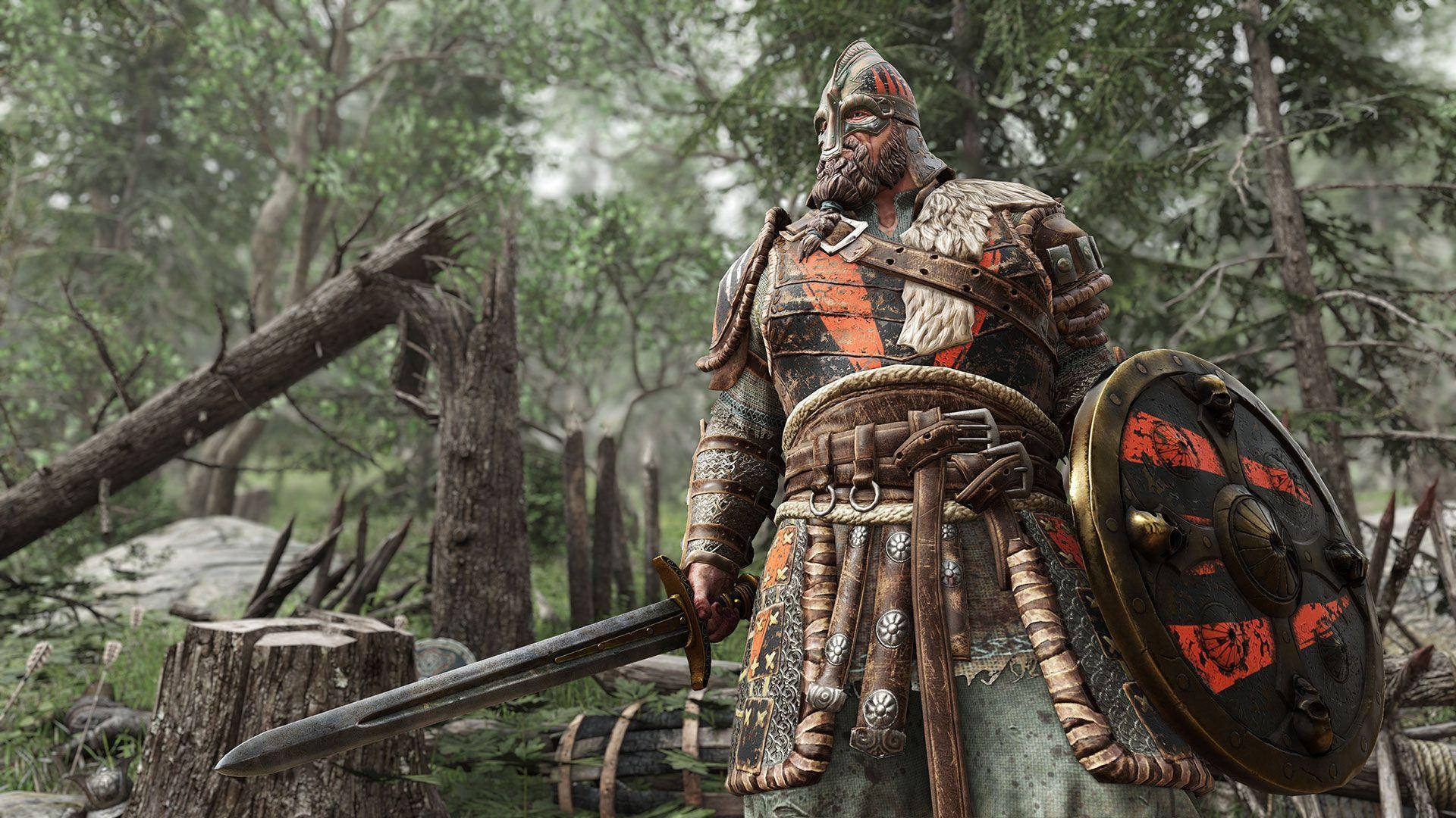 For Honor Game Warlord In Forest Background