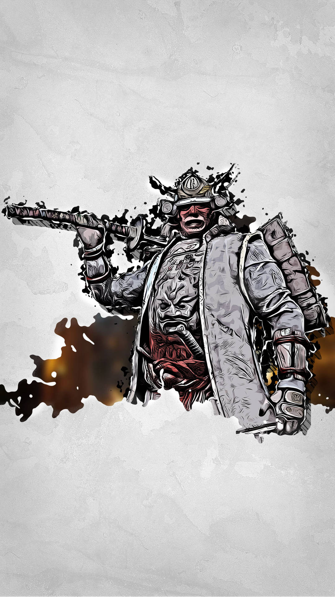 For Honor Phone Kensei Outline Art Background