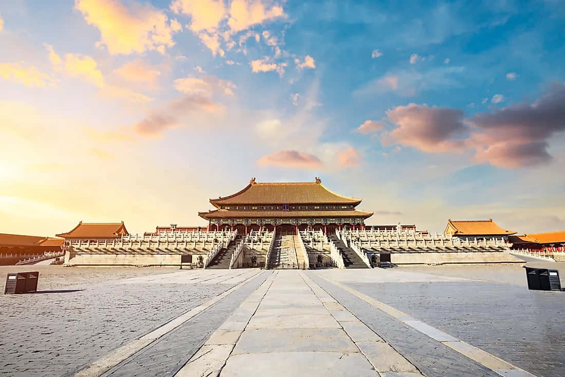 Forbidden City Beijing Sunset Background