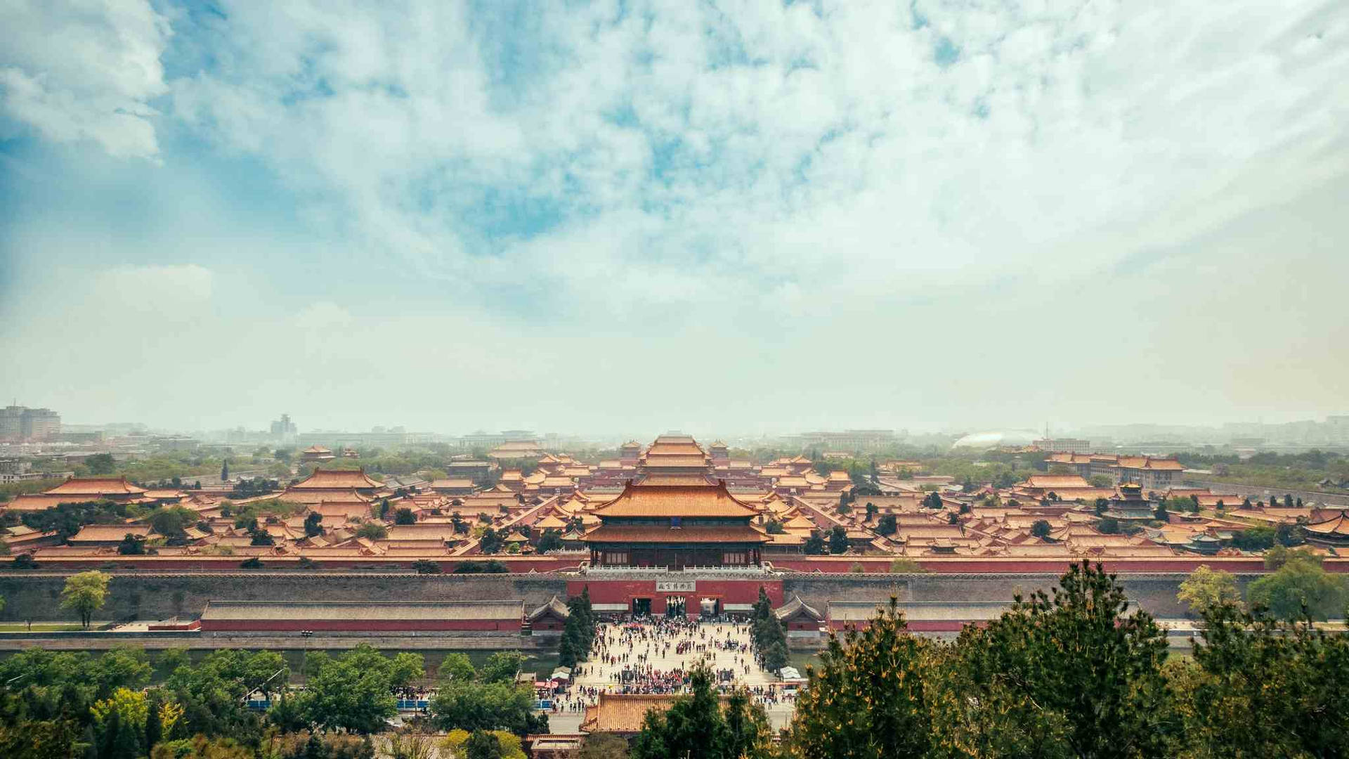 Forbidden City Cloudy Sky Background