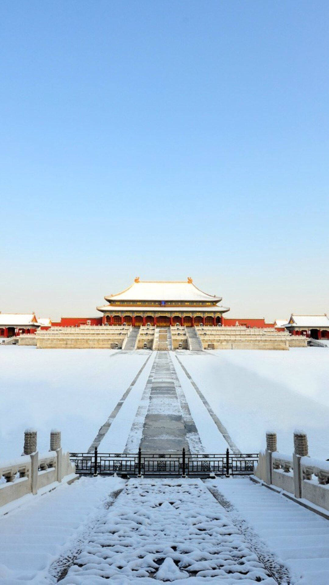 Forbidden City During Winter Background