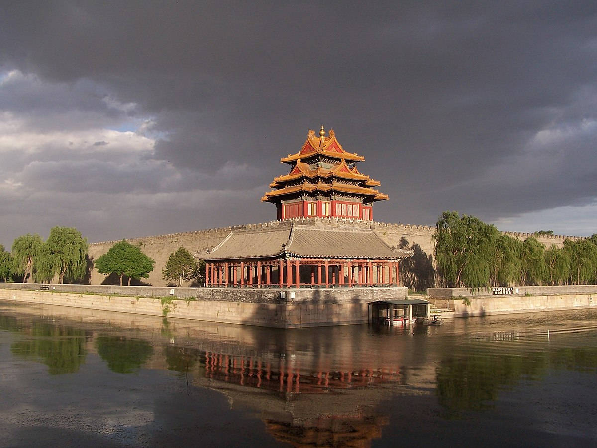 Forbidden City Palace Stormy Sky Background