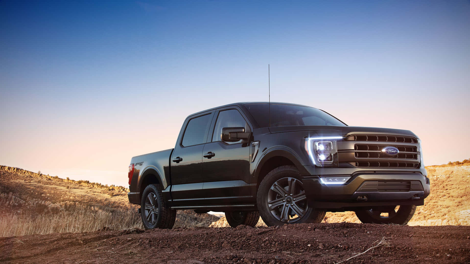 Ford F 150 Neon White Headlights Background