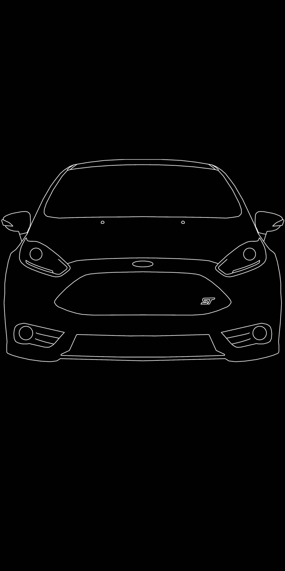 Ford Fiesta Minimalist Black Phone Background