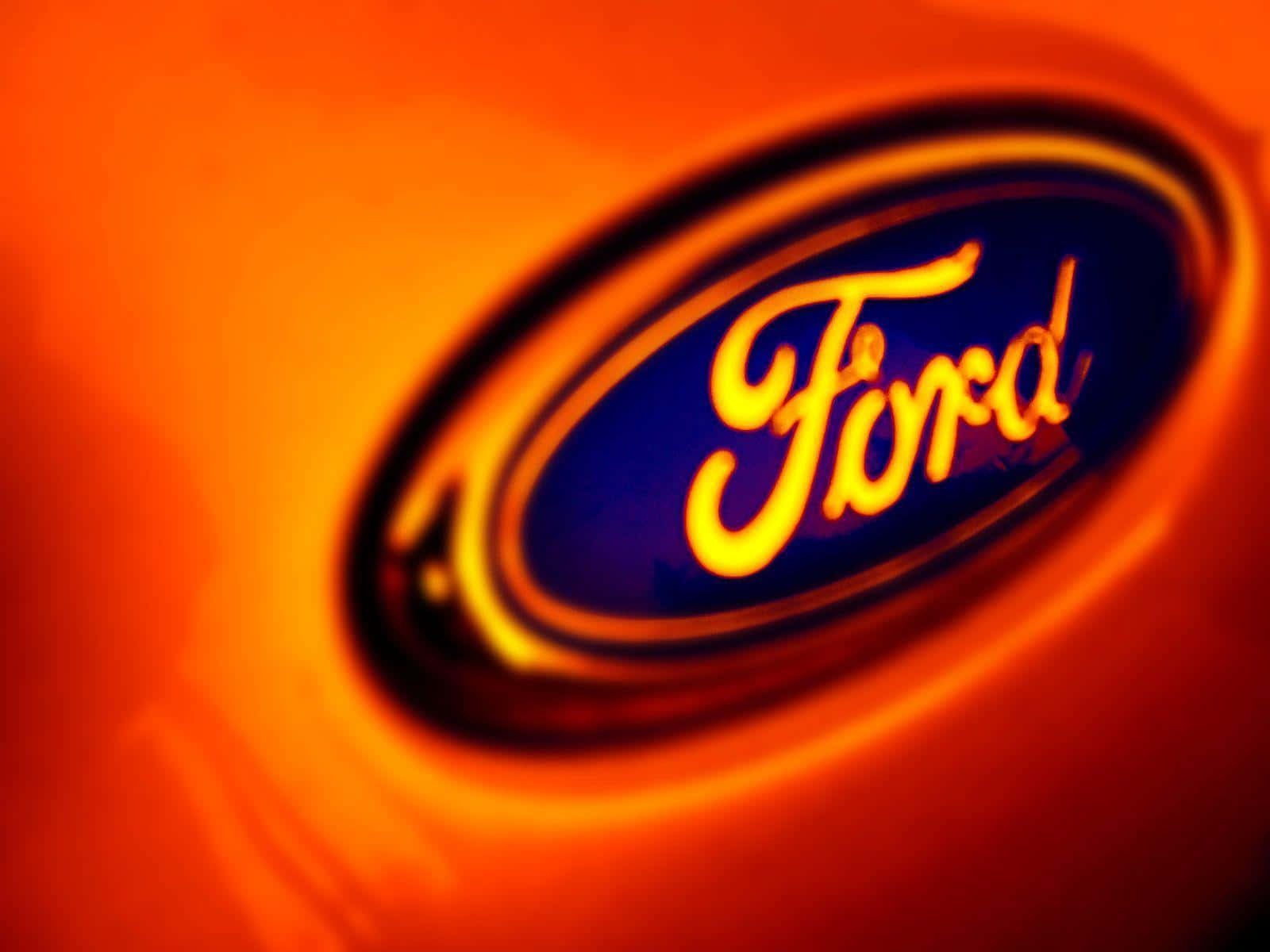 Ford Logo On A Stunning Blue Background Background
