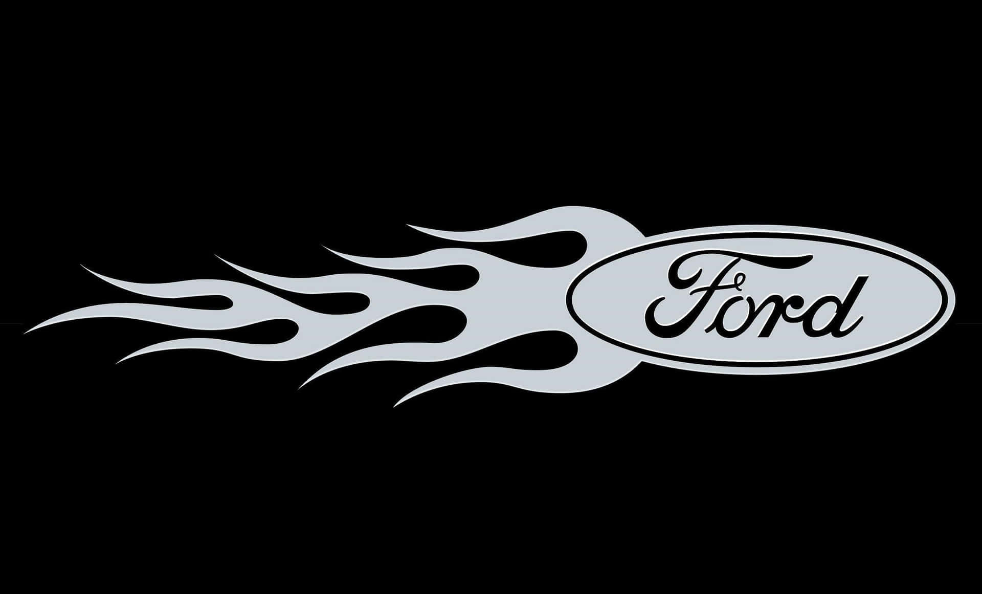 Ford Logo On Abstract Blue Background Background