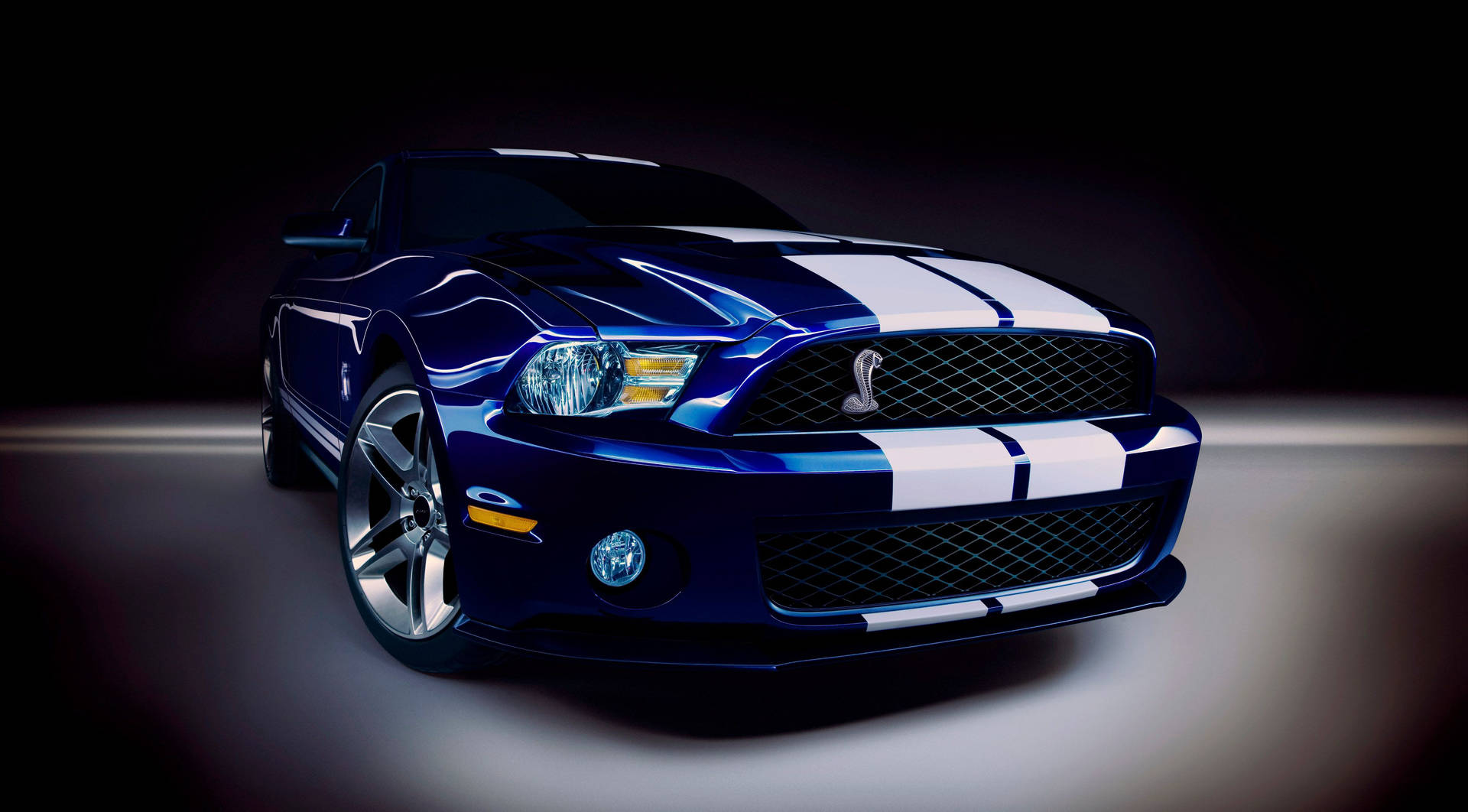 Ford Mustang Gt With Stripes Background