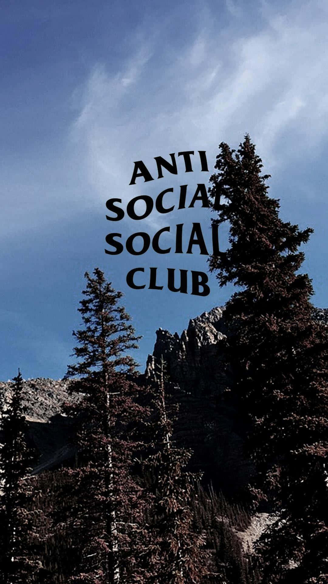 Forest And Logo Of Anti Social Club Iphone Background