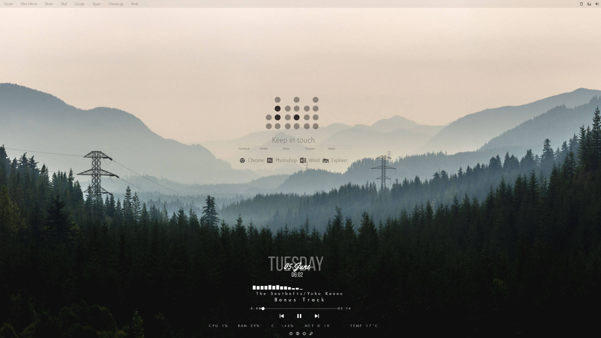 Forest And Mountain Rainmeter Design Background