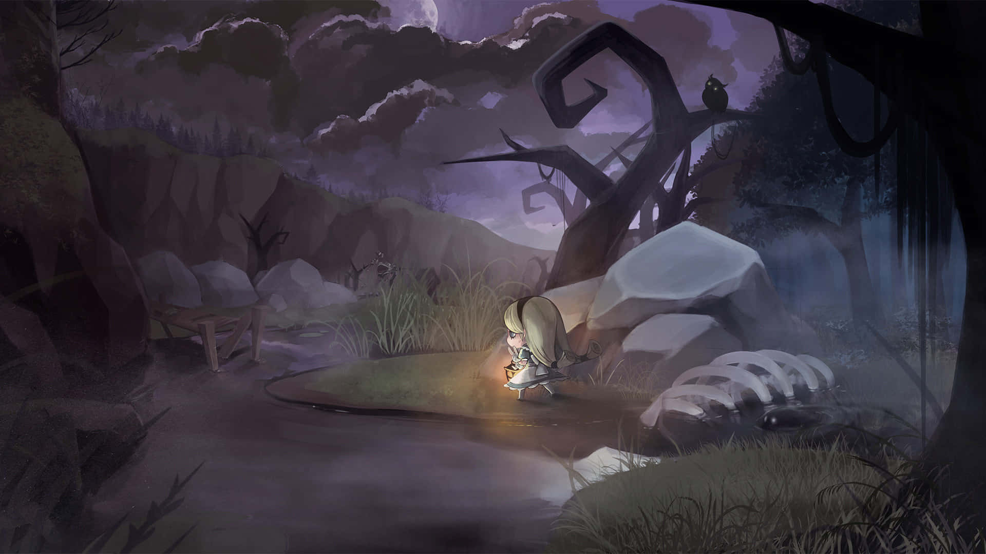 Forest Digital Art Spooky Desktop Background