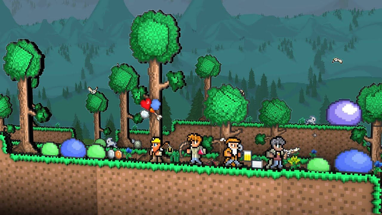 Forest Mountains Biome Terraria Background