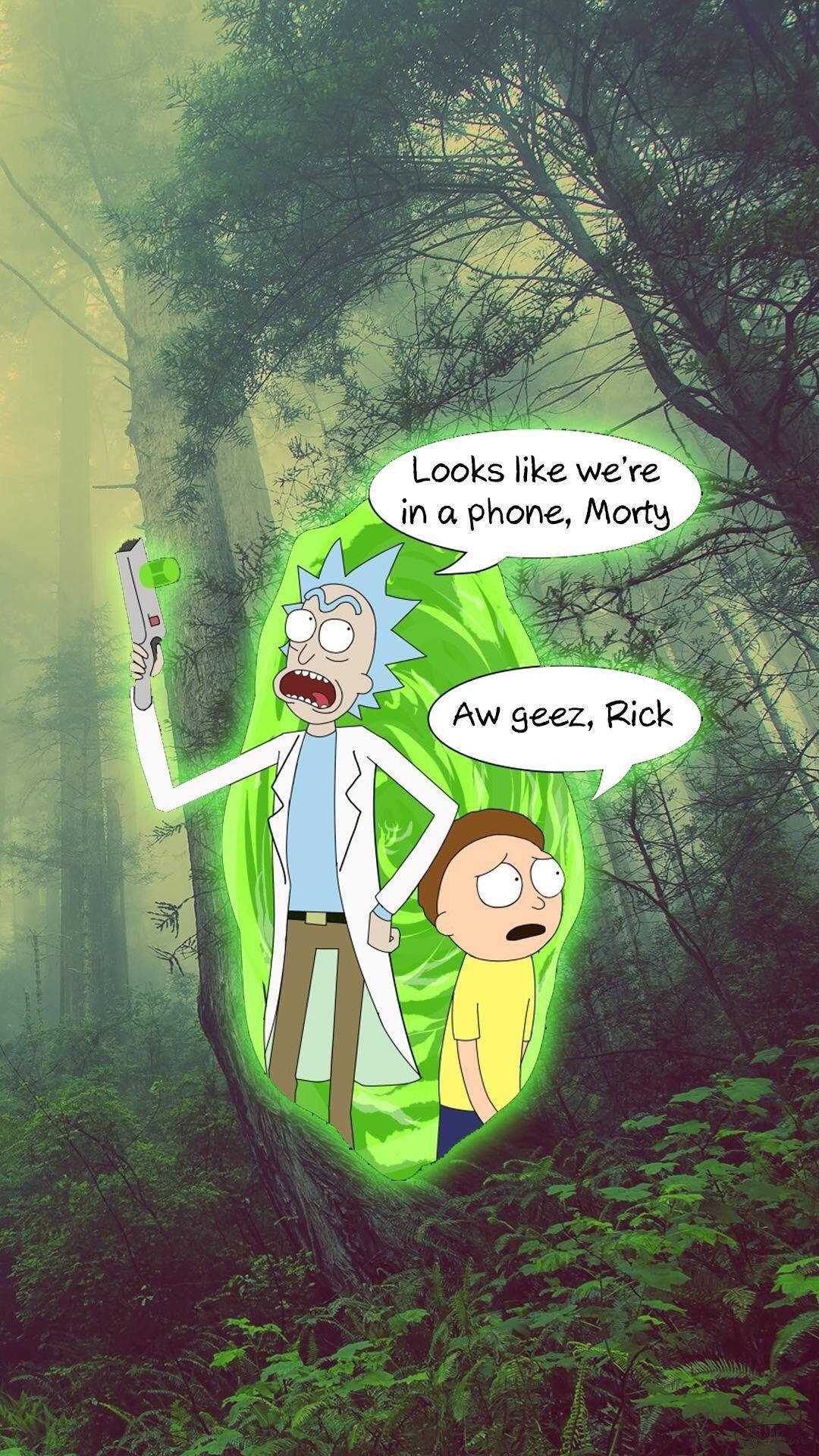 Forest Portal Rick And Morty Iphone Background