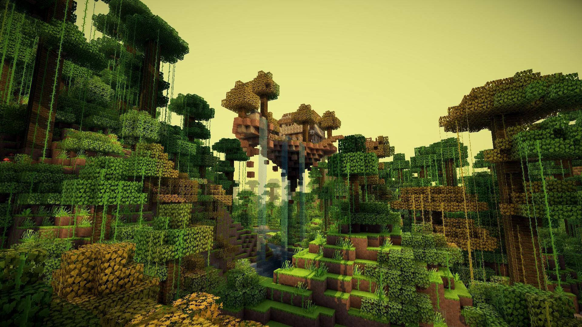 Forest Trees And Vines Minecraft Hd Background