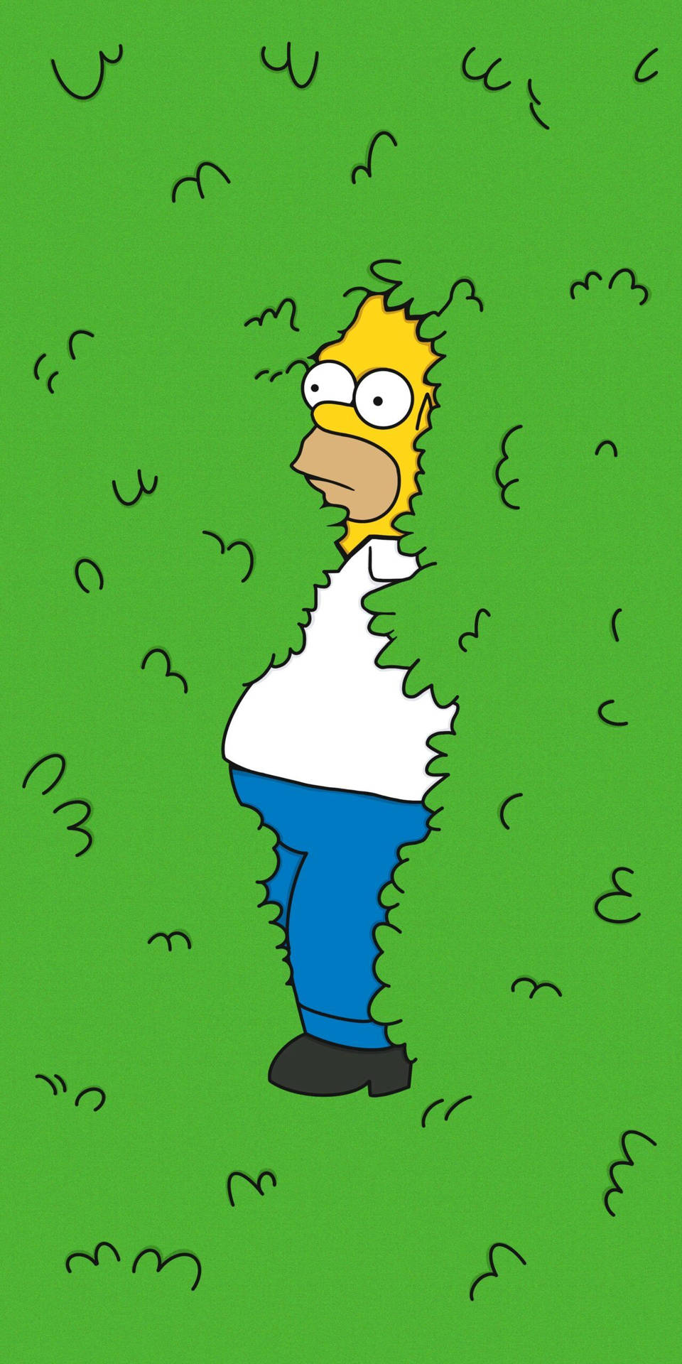 Forested Homer Simpson Funny Background