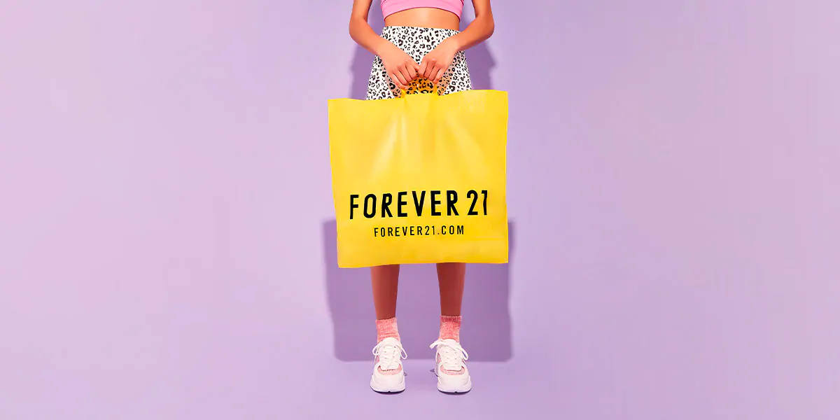 Forever 21 Yellow Shopping Bag Background