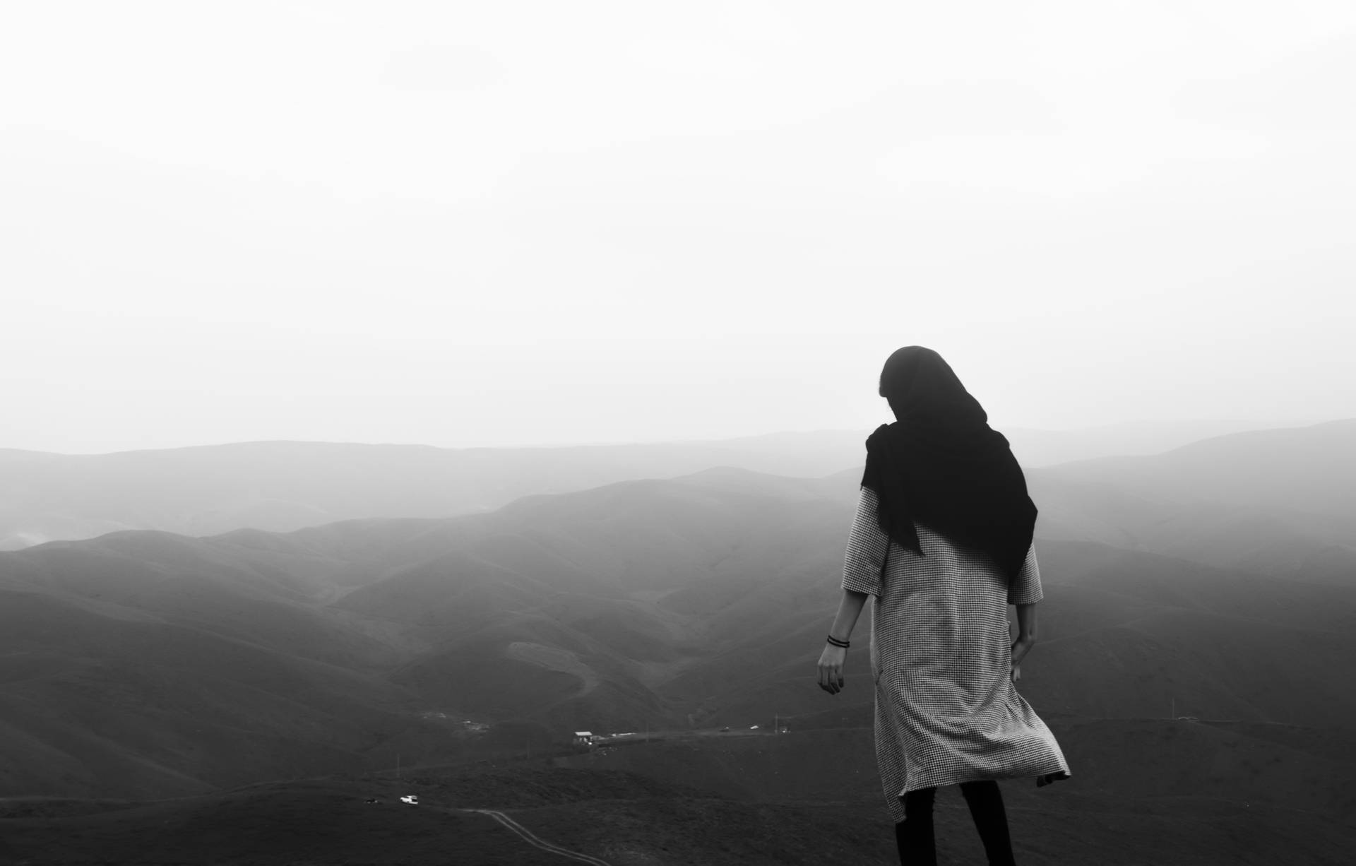 Forever Alone Grayscale Photo Background