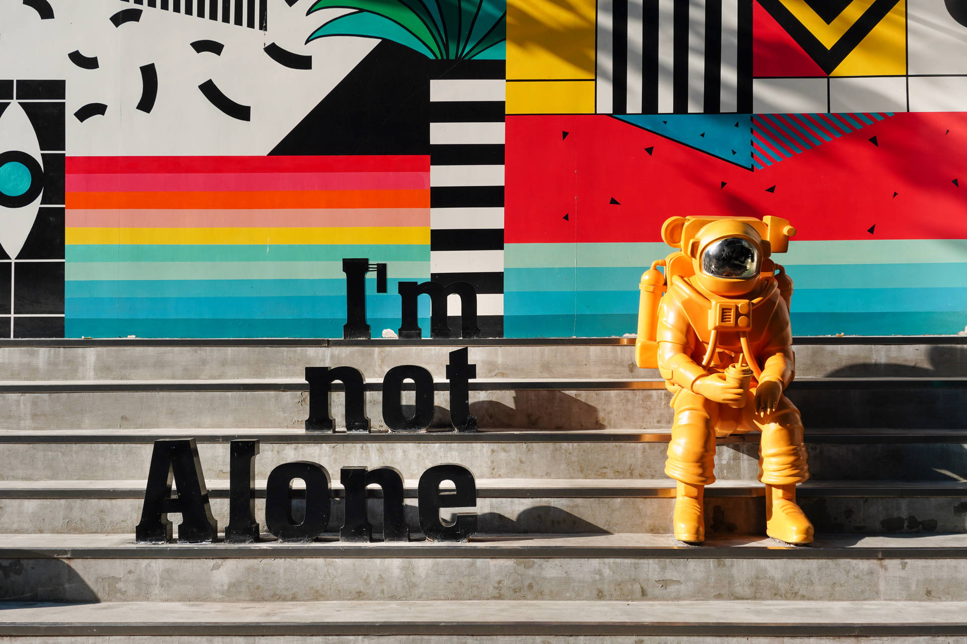Forever Alone Yellow Astronaut Background