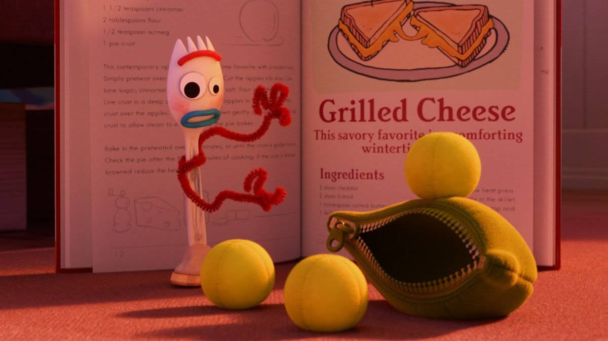 Forky And Peas-in-a-pod From Toy Story Background