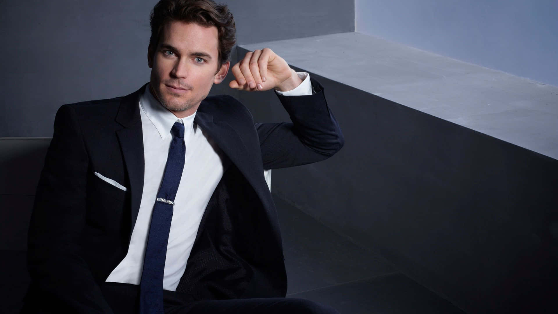Formal Man In Black Suit Background