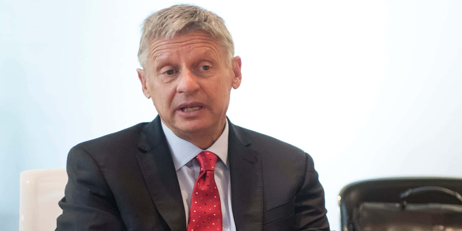 Former Governor Gary Johnson Poses For Portrait Background