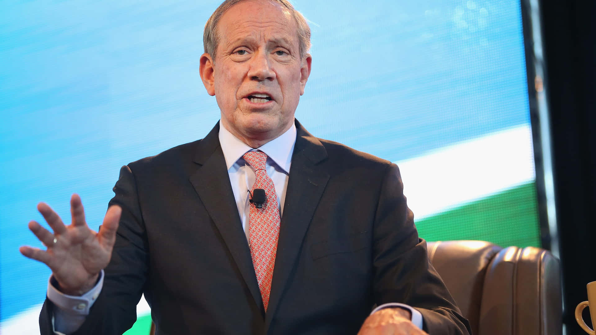 Former Governor George Pataki Posing With Pink Necktie Background