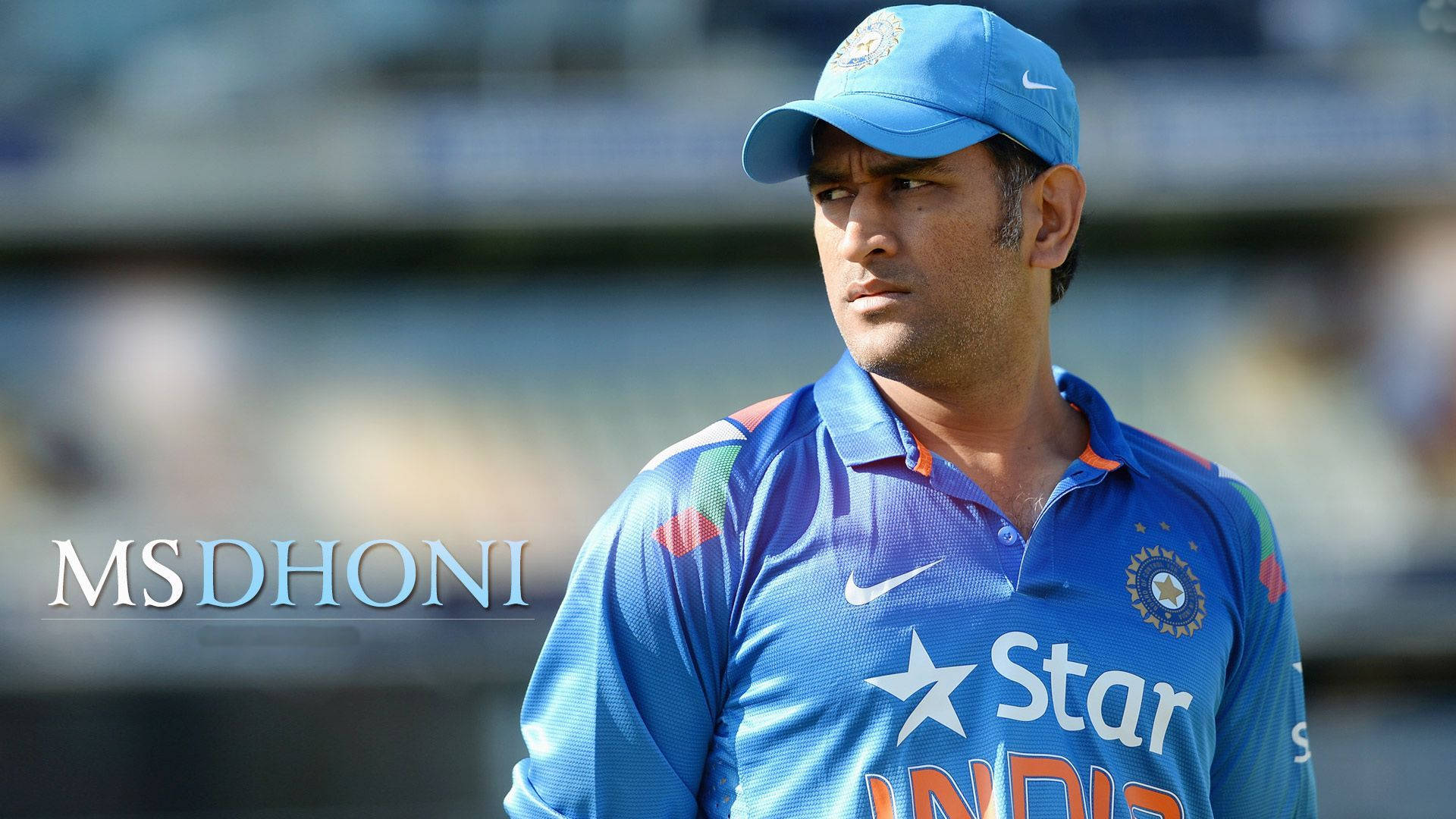 Former Indian Cricket Team Captain, Ms Dhoni In Action Background