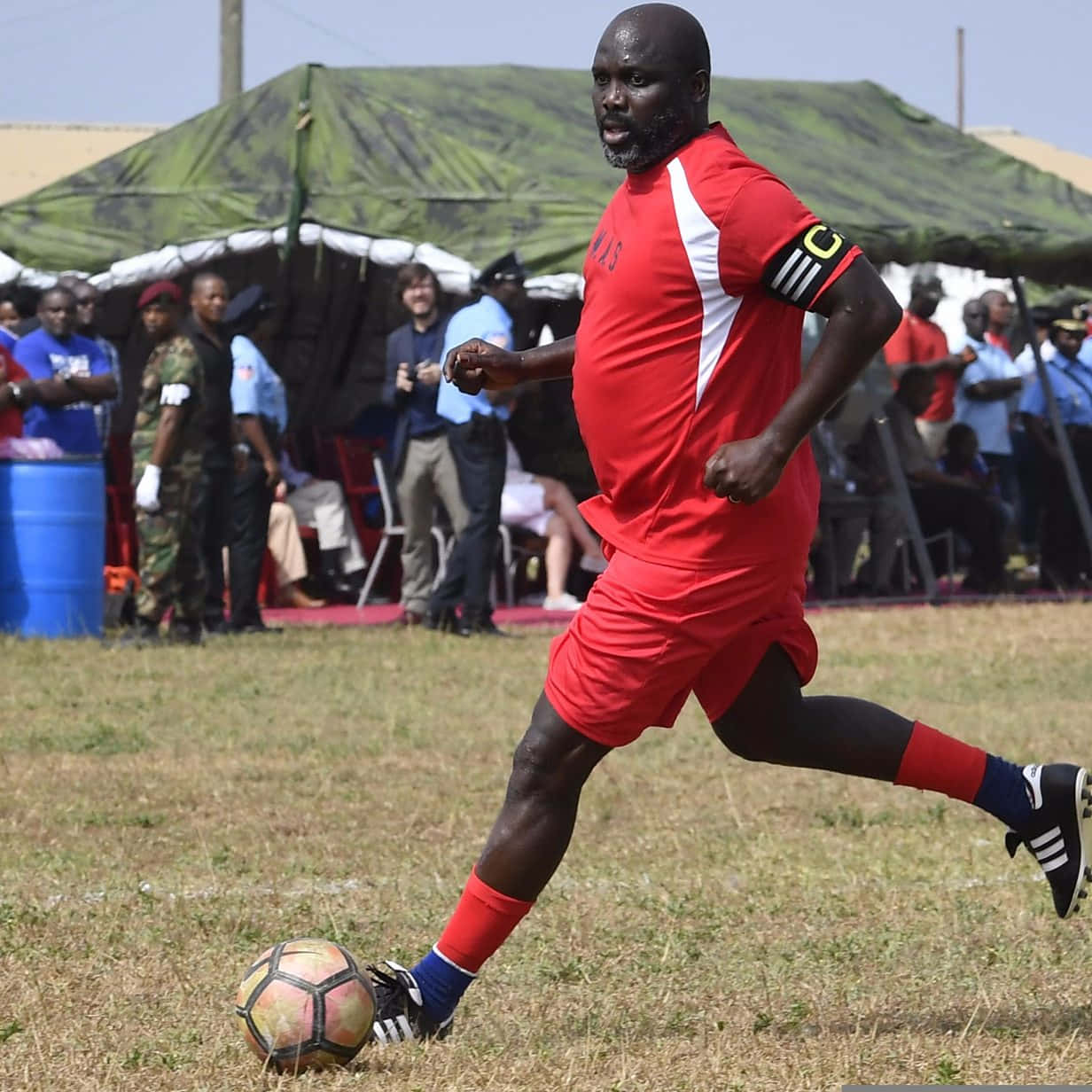 Former Liberian Footballer George Weah Friendly Game Background