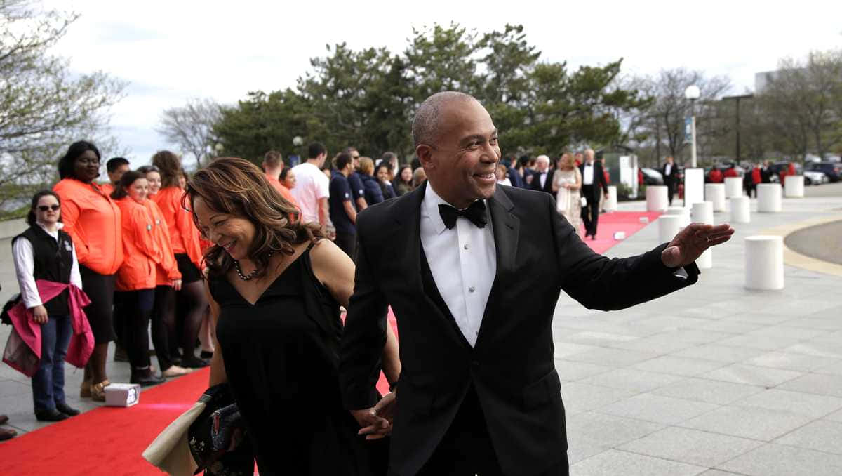 Former Massachusetts Governor Deval Patrick And Wife Diane Patrick At An Official Event Background
