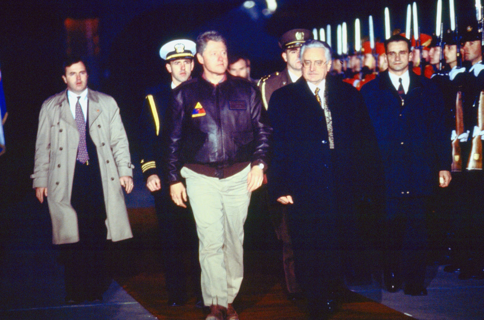 Former President Bill Clinton Delivering A Speech Background