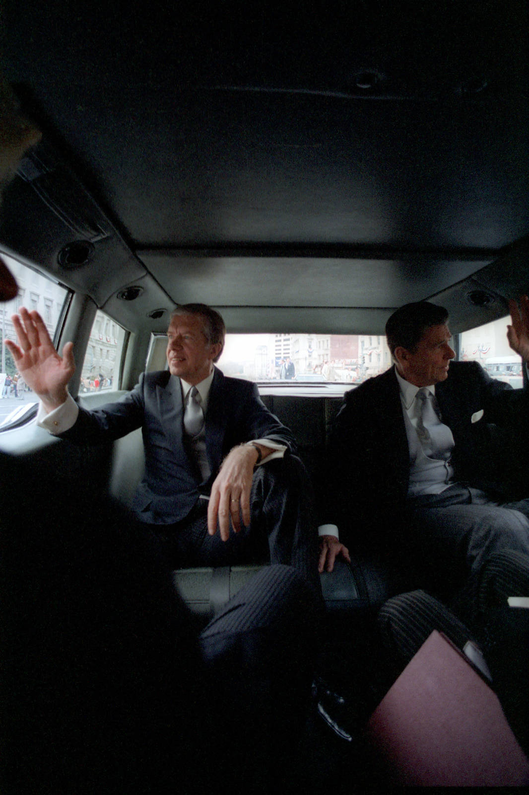 Former President Jimmy Carter En Route In The Presidential Car