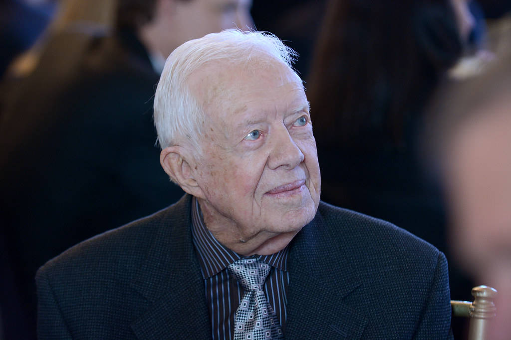 Former President Jimmy Carter In His Elegant Formal Suit Background