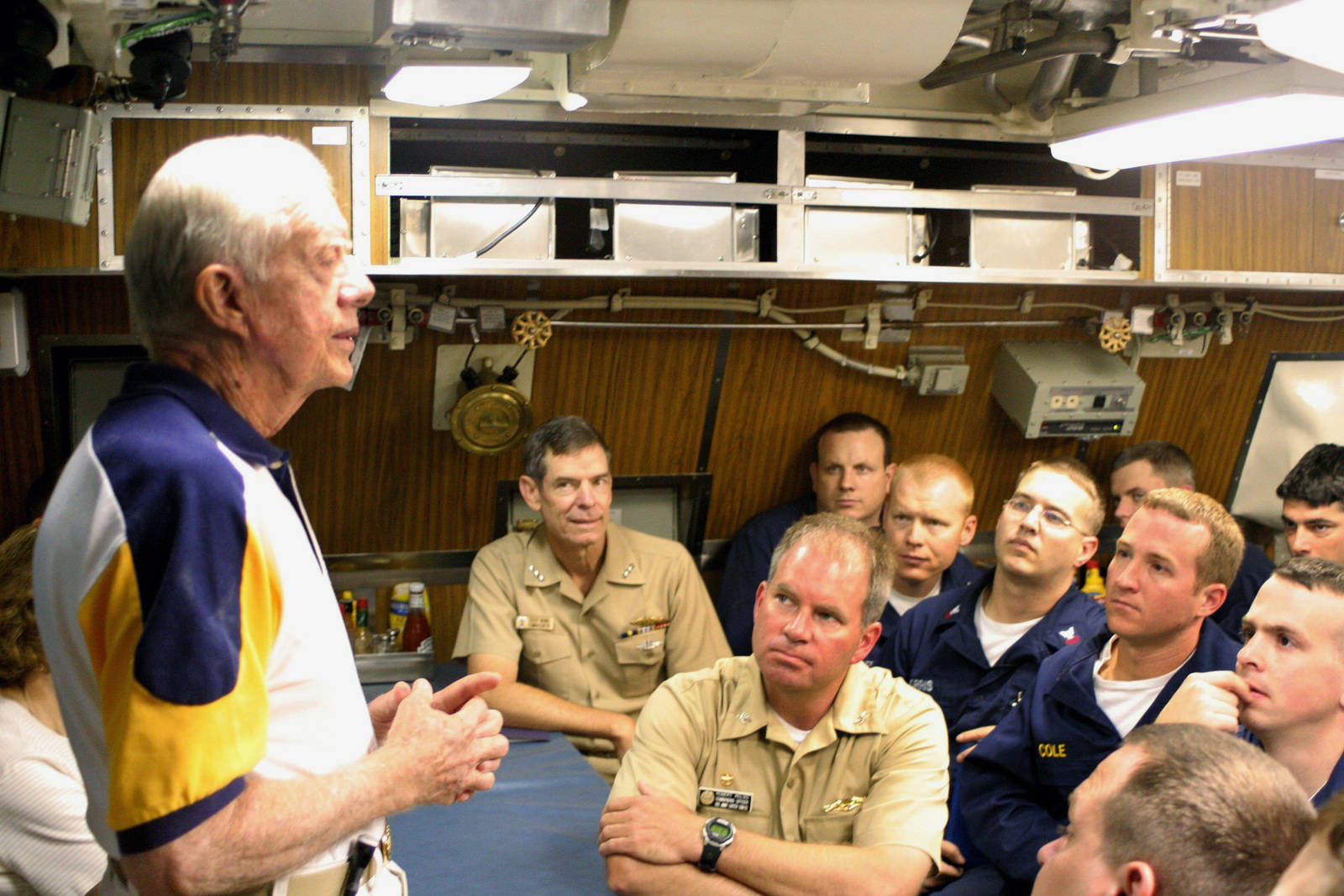 Former President Jimmy Carter With Us Marines Background