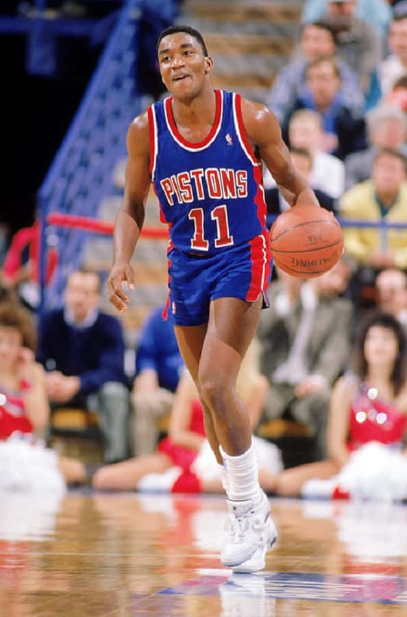 Former Professional Basketball Player Isiah Thomas Detroit Pistons Nba Season Background