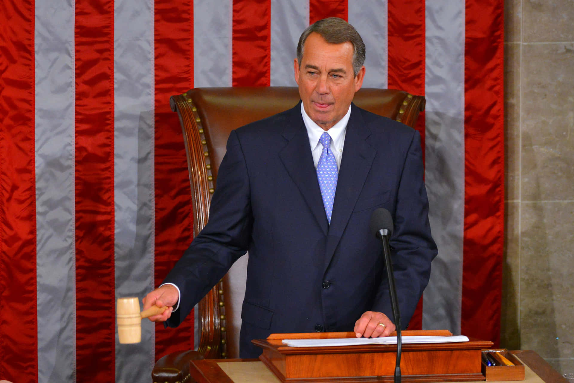 Former Speaker John Boehner Wielding The Gavel Background