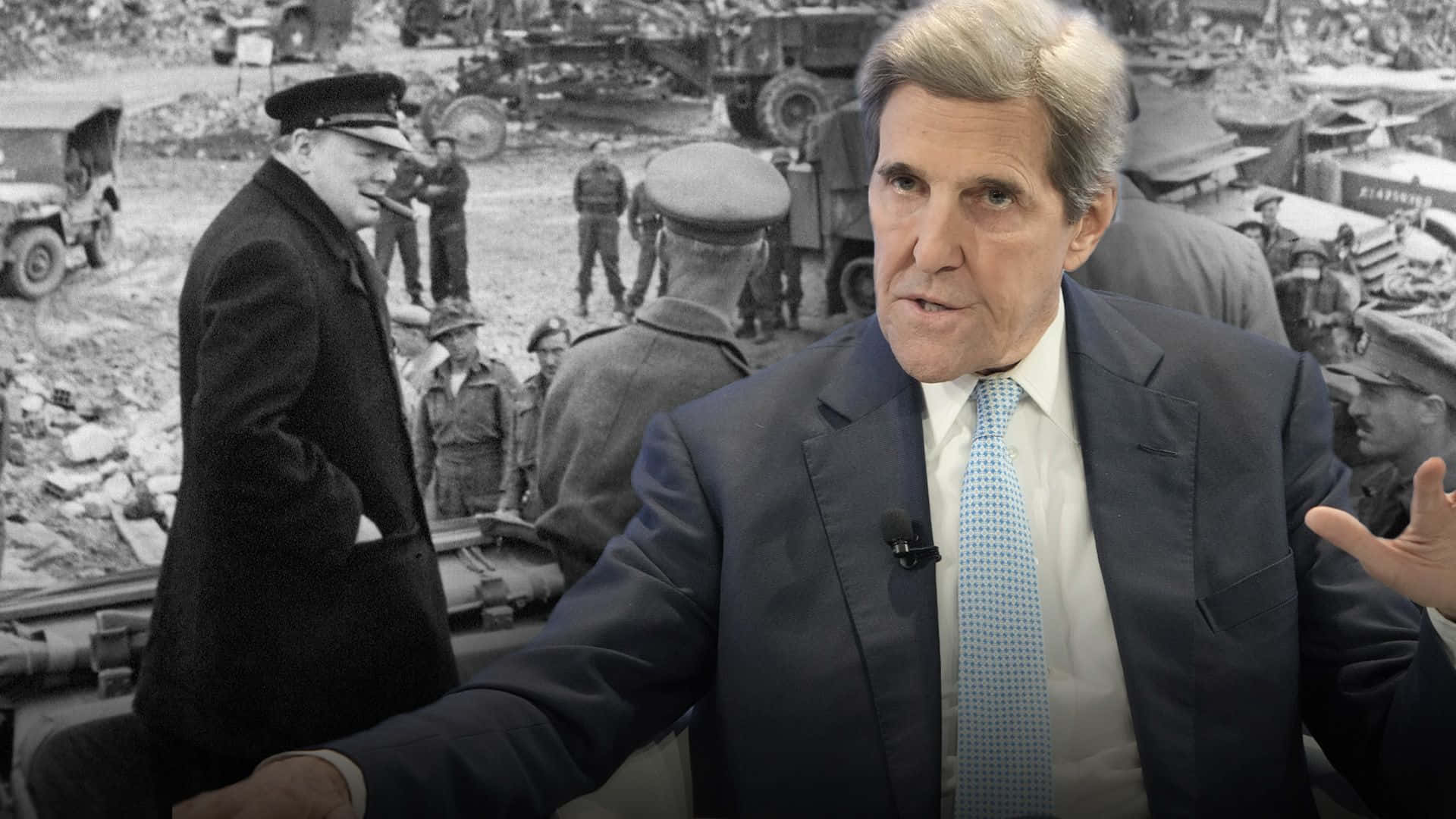 Former U.s. Secretary Of State, John Kerry, Discussing Climate Change Issues. Background