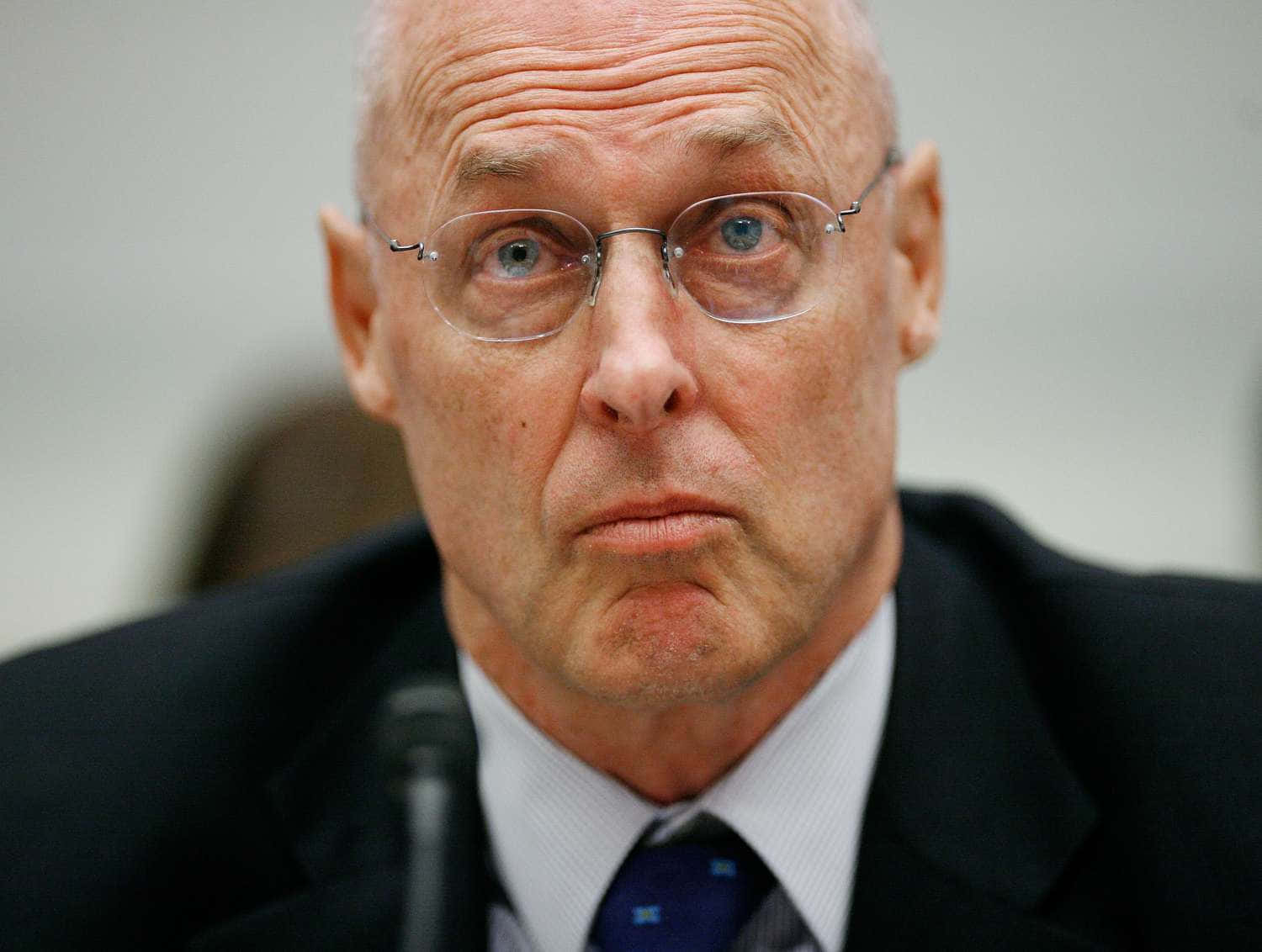 Former U.s. Secretary Of Treasury Henry Paulson Testifying At A Hearing Background