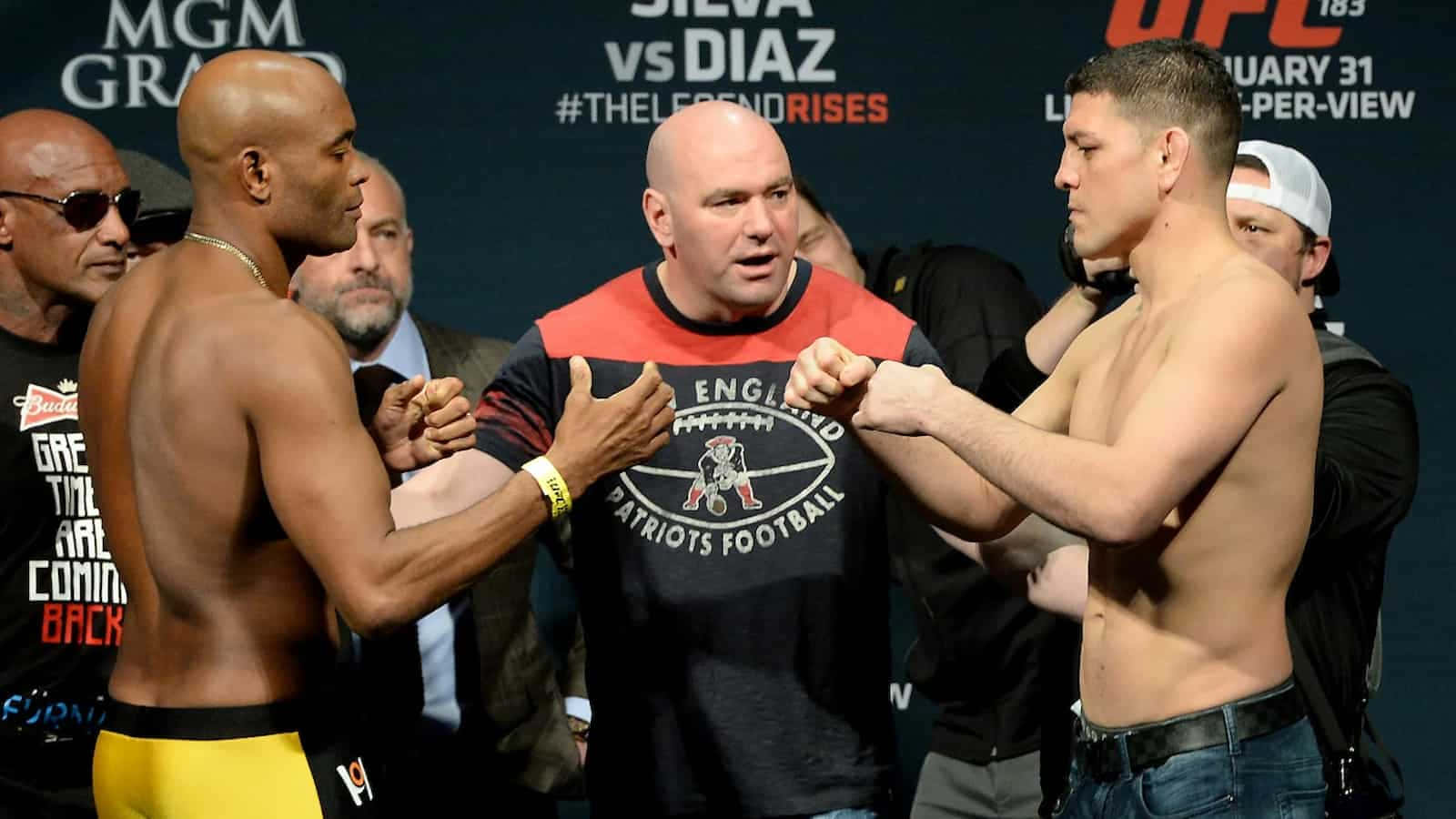 Former Ufc Middleweight Champion Anderson Silva Versus Nick Diaz Background