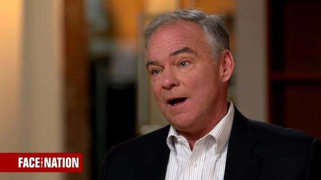Former Vice President Tim Kaine During An Interview With Face The Nation Background
