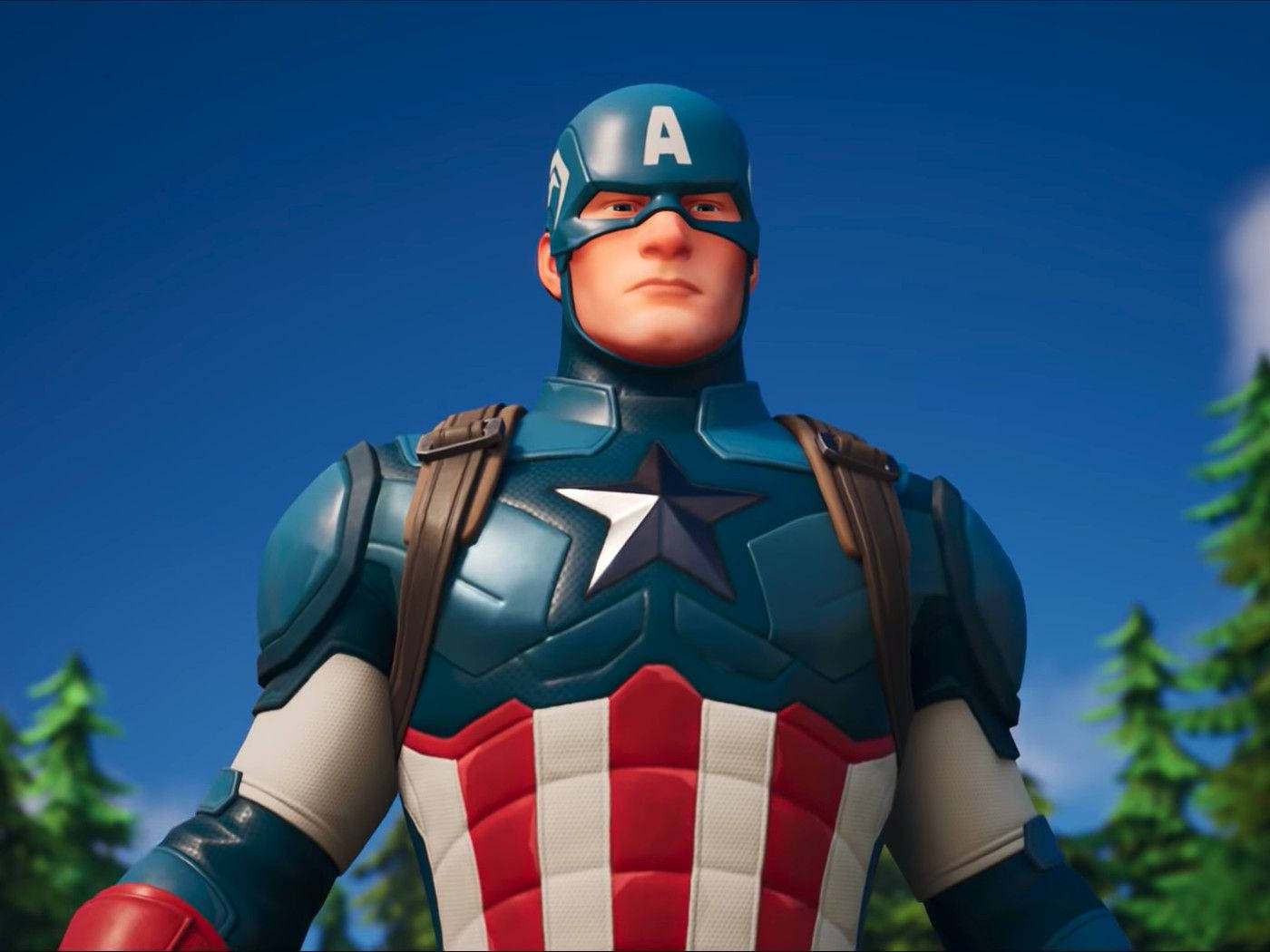 Fornite Skin Captain America Laptop Background