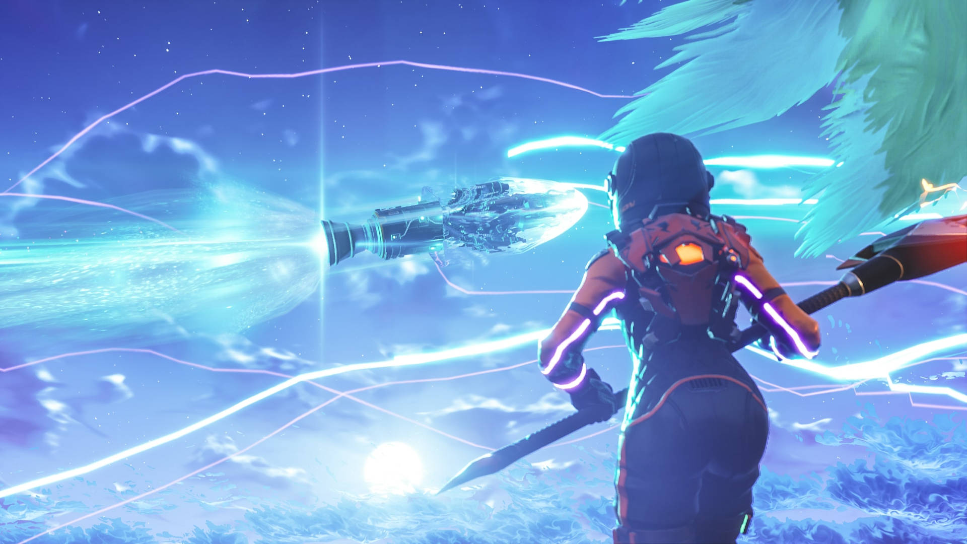 Fortnite 2560x1440 Woman Looking At Rocket Background