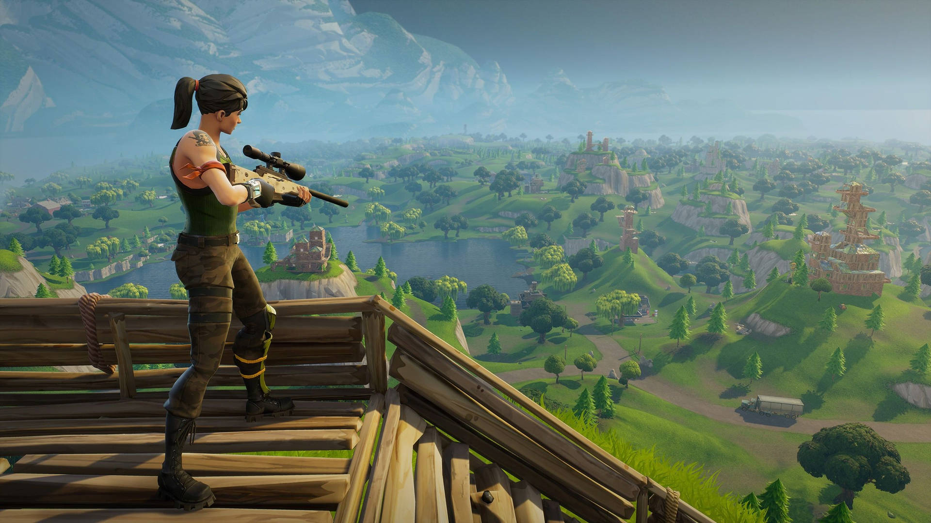 Fortnite 2560x1440 Wooden Outpost Background
