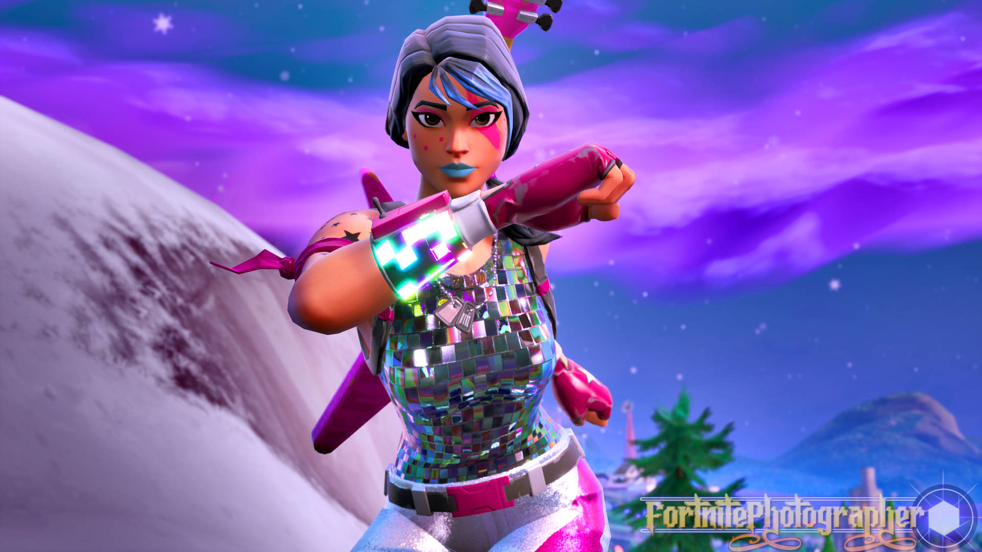 Fortnite - A Girl In A Pink Outfit Background