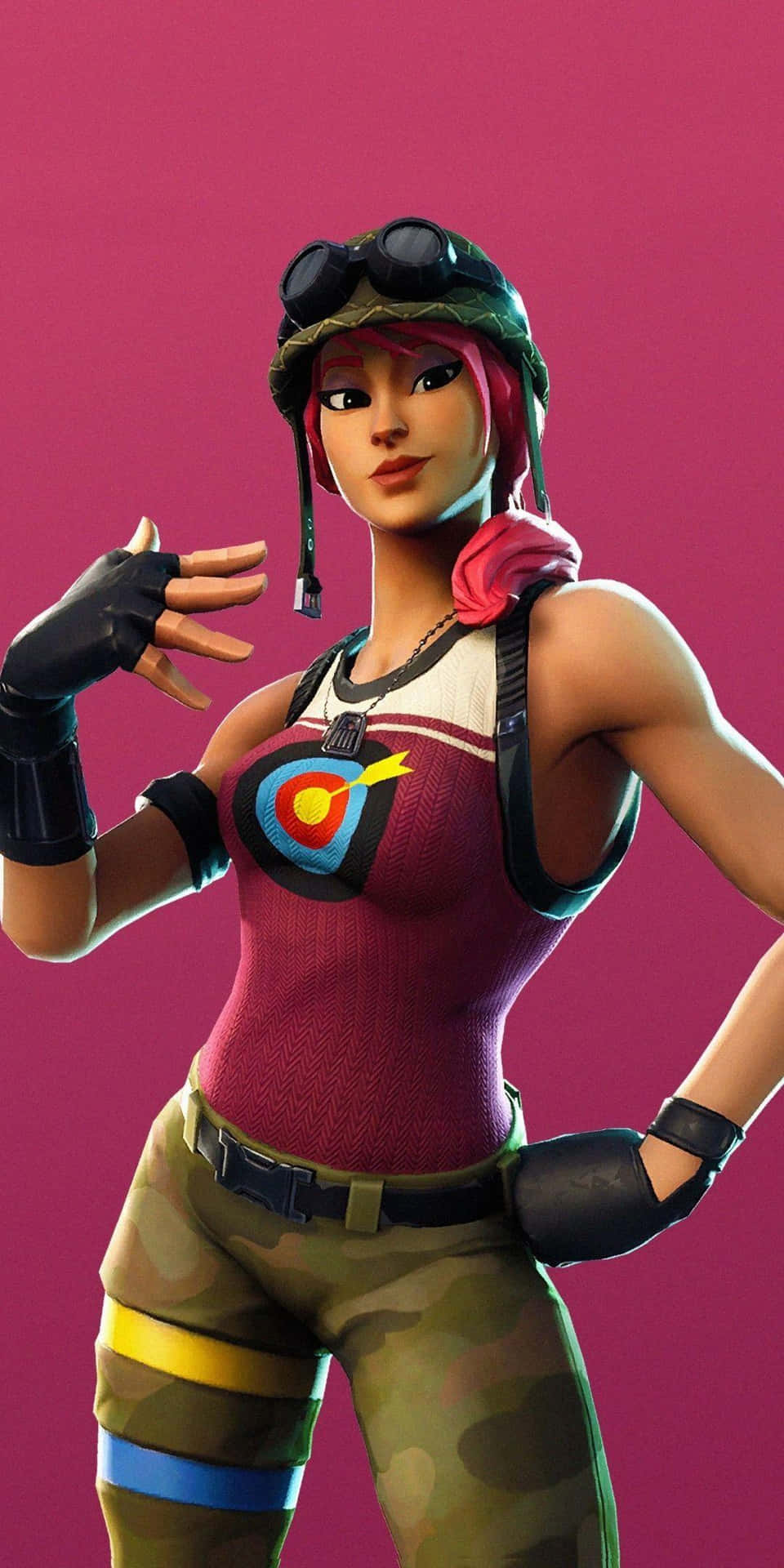 Fortnite - A Girl In Pink And Black Background