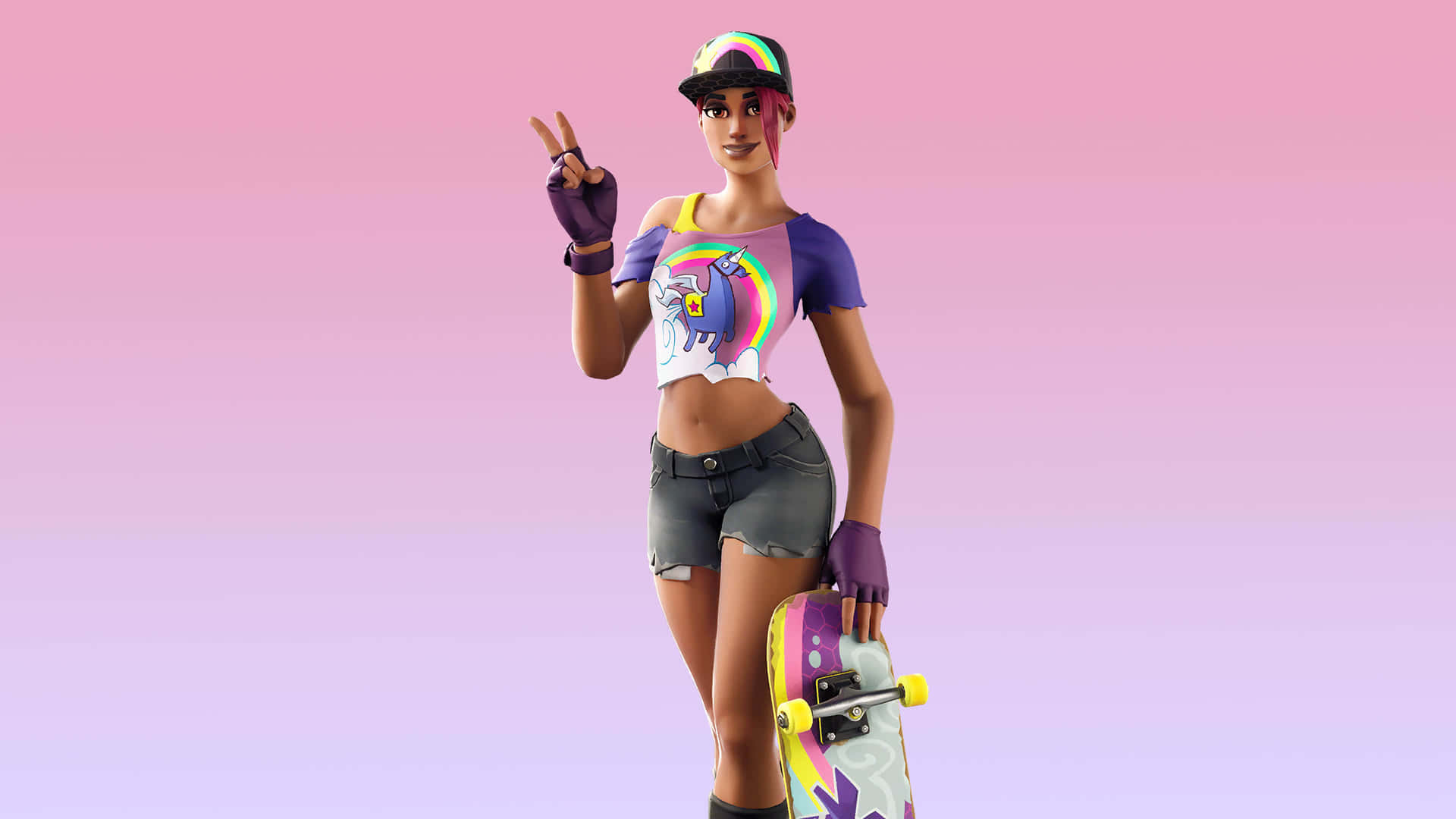 Fortnite - A Girl With A Skateboard Background