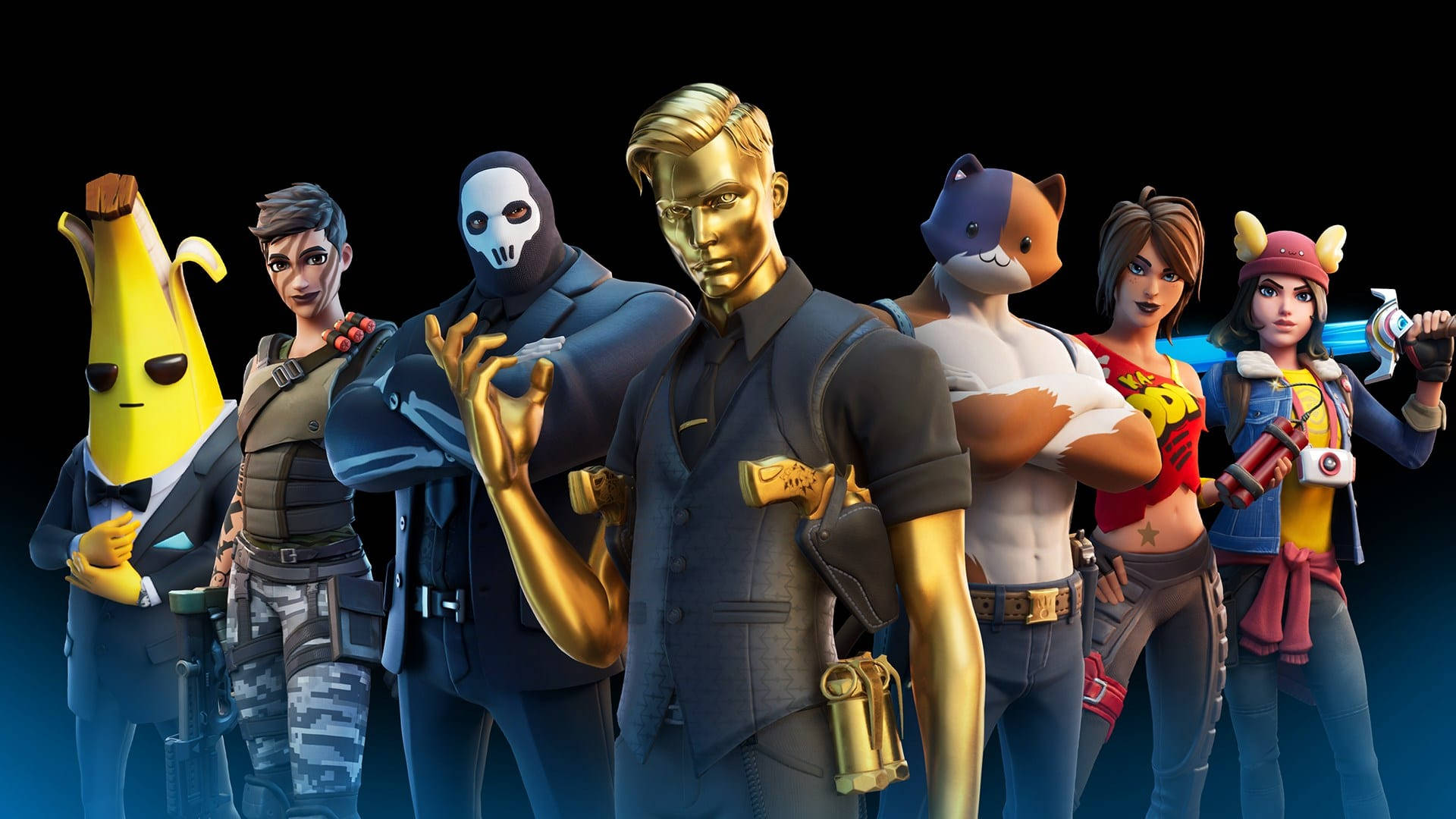 Fortnite - A Group Of People In Costumes Background